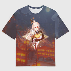 Мужская футболка оверсайз Нин Гуан Ningguang в примогеме, Genshin Impact Ген