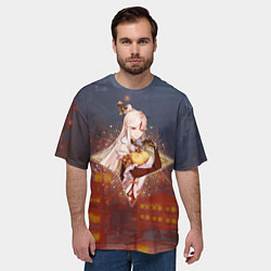 Футболка оверсайз мужская Нин Гуан Ningguang в примогеме, Genshin Impact Ген, цвет: 3D-принт — фото 2