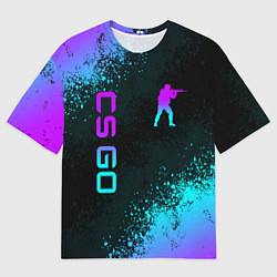 Футболка оверсайз мужская CS GO NEON SYMBOL STYLE SKIN КС ГО НЕОН, цвет: 3D-принт