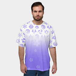Футболка оверсайз мужская GENSHIN IMPACT SYMBOL PATTERN SAKURA САКУРА, цвет: 3D-принт — фото 2