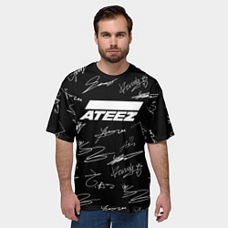 Футболка оверсайз мужская ATEEZ БЕЛЫЕ АВТОГРАФЫ УЗОР, цвет: 3D-принт — фото 2