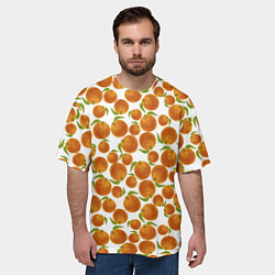 Футболка оверсайз мужская Мандарины Новый Год 2022, цвет: 3D-принт — фото 2