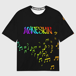 Футболка оверсайз мужская MANESKIN ЦВЕНОЙ МУЗЫКАЛЬНЫЙ, цвет: 3D-принт
