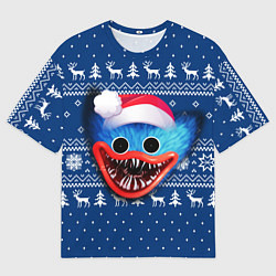 Мужская футболка оверсайз POPPY PLAYTIME ХАГИ ВАГИ НОВОГОДНИЙ СВИТЕР 2022