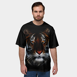 Футболка оверсайз мужская Тигр в Темноте Глаза Зверя, цвет: 3D-принт — фото 2