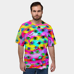 Футболка оверсайз мужская Психоделические взгляды, цвет: 3D-принт — фото 2