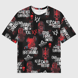 Футболка оверсайз мужская WATCH DOGS LEGION REVOLUTION PATTERN, цвет: 3D-принт