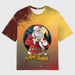 Футболка оверсайз мужская Santa love you, цвет: 3D-принт