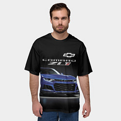 Футболка оверсайз мужская Chevrolet Camaro ZL1 Motorsport, цвет: 3D-принт — фото 2