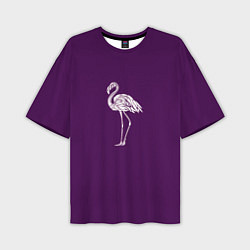 Мужская футболка оверсайз Фламинго в сиреневом
