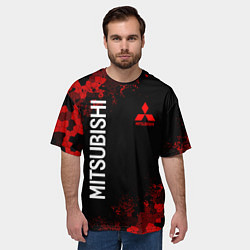 Футболка оверсайз мужская MITSUBISHIC MILITARY GEOMETRY RED, цвет: 3D-принт — фото 2