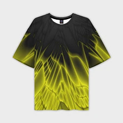 Мужская футболка оверсайз Коллекция Rays Лучи Желтый и черный Абстракция 662