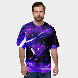 Футболка оверсайз мужская SHOGUN RAIDEN GENSHIN IMPACT НА СПИНЕ, цвет: 3D-принт — фото 2