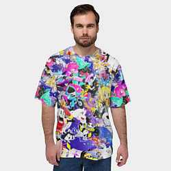 Футболка оверсайз мужская UNDERTALE PATTERN HEROES, ВСЕ ГЕРОИ ИГРЫ, цвет: 3D-принт — фото 2