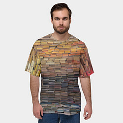 Футболка оверсайз мужская Книжные кирпичики знаний, цвет: 3D-принт — фото 2