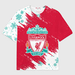 Футболка оверсайз мужская НОВОГОДНИЙ ЛИВЕРПУЛЬ 2022, цвет: 3D-принт
