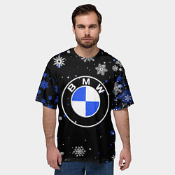 Футболка оверсайз мужская НОВОГОДНИЙ БМВ НОВЫЙ ГОД BMW, цвет: 3D-принт — фото 2