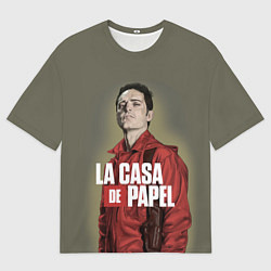 Футболка оверсайз мужская БУМАЖНЫЙ ДОМ БЕРЛИН - LA CASA DE PAPEL, цвет: 3D-принт