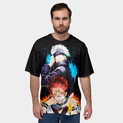 Футболка оверсайз мужская Сукуна и Сатору Годжо просто великолепны Магическа, цвет: 3D-принт — фото 2