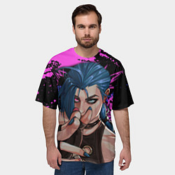Футболка оверсайз мужская Arcane League Of Legends JINX ПАУДЕР, цвет: 3D-принт — фото 2