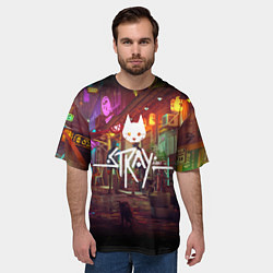 Футболка оверсайз мужская Stray: Poster, цвет: 3D-принт — фото 2