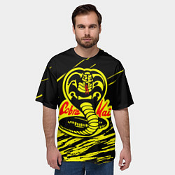 Футболка оверсайз мужская Кобра Кай логотип, цвет: 3D-принт — фото 2