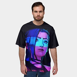 Футболка оверсайз мужская Джинкс Паудер неон, цвет: 3D-принт — фото 2