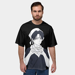 Футболка оверсайз мужская Леви Любит тебя Атака титанов, цвет: 3D-принт — фото 2