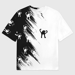 Футболка оверсайз мужская Ъуъ съука чб, цвет: 3D-принт