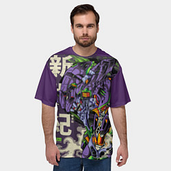 Футболка оверсайз мужская Evangelion Eva-01, цвет: 3D-принт — фото 2