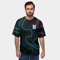 Футболка оверсайз мужская BTS : бтс, цвет: 3D-принт — фото 2