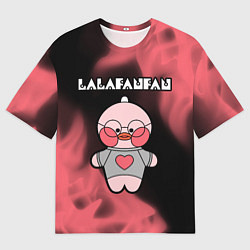 Мужская футболка оверсайз LALAFANFAN - СЕРДЕЧКО Огонь