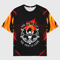 Мужская футболка оверсайз DARKEST DUNGEON FIRE ФАКЕЛ