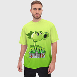 Футболка оверсайз мужская Plants vs Zombies - Горохострел, цвет: 3D-принт — фото 2