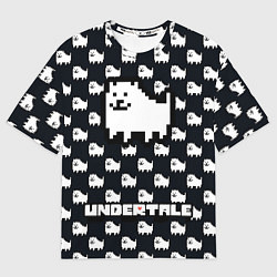 Футболка оверсайз мужская UNDERTALE DOG AND LOGO УНДЕРТАЛЕ, цвет: 3D-принт