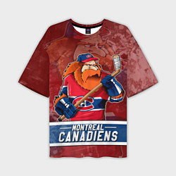 Футболка оверсайз мужская Монреаль Канадиенс, Montreal Canadiens Маскот, цвет: 3D-принт