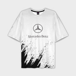 Футболка оверсайз мужская Mercedes-Benz - White texture, цвет: 3D-принт