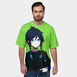 Футболка оверсайз мужская Венти в современном стиле Genshin, цвет: 3D-принт — фото 2