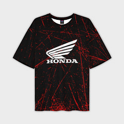 Футболка оверсайз мужская Honda Красные линии, цвет: 3D-принт