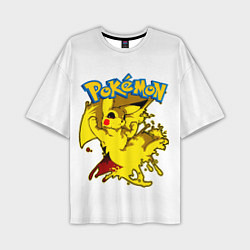 Мужская футболка оверсайз Пикачу злой Pokemon