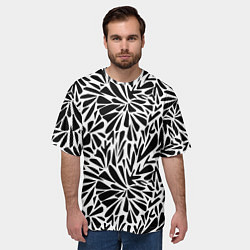 Футболка оверсайз мужская Черно белый абстрактный узор, цвет: 3D-принт — фото 2