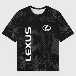 Мужская футболка оверсайз Lexus, Лексус черно серый