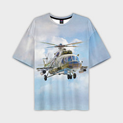 Мужская футболка оверсайз Многоцелевой вертолёт МИ-8