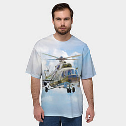 Футболка оверсайз мужская Многоцелевой вертолёт МИ-8, цвет: 3D-принт — фото 2