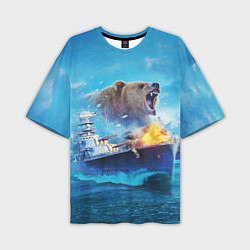 Мужская футболка оверсайз Медведь ВМФ