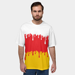 Футболка оверсайз мужская Северная Осетия Алания потёки, цвет: 3D-принт — фото 2