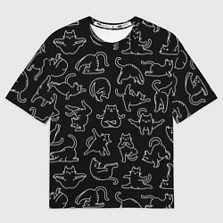 Футболка оверсайз мужская КОТИКИ и ЙОГА, цвет: 3D-принт