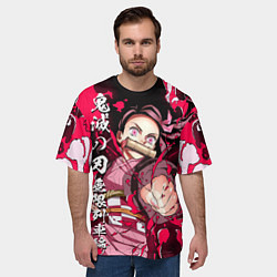 Футболка оверсайз мужская Клинок, рассекающий демонов - Незуко Камадо, цвет: 3D-принт — фото 2