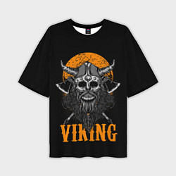 Мужская футболка оверсайз ЧЕРЕП ВИКИНГА VIKINGS SKULL