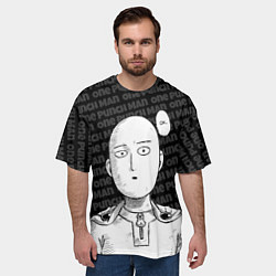 Футболка оверсайз мужская One Punch Man - Сайтама Ванпанчмен, цвет: 3D-принт — фото 2